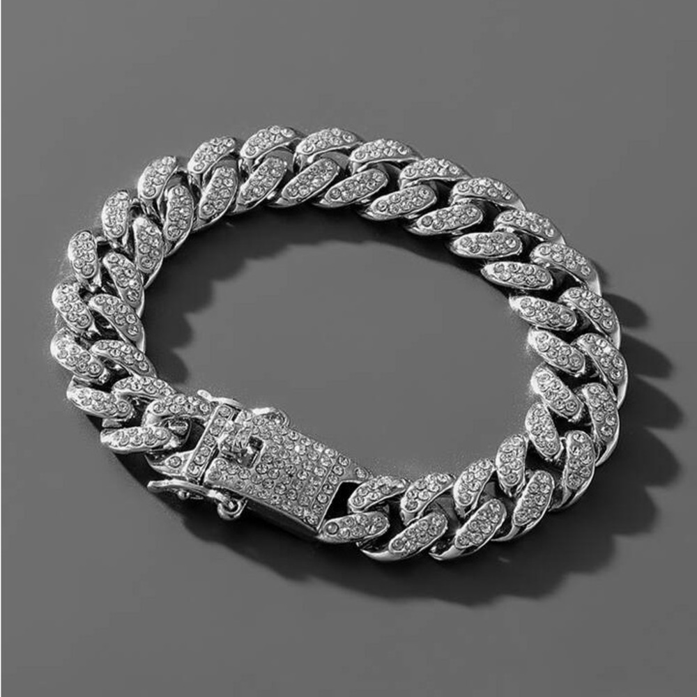 NEW! Fashion rhinestone bracelet silver unisex